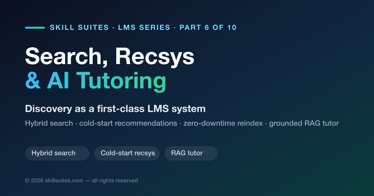 Search, Recommendations & AI Tutoring in an LMS: Hybrid Search, Cold-Start & RAG (Part 6)