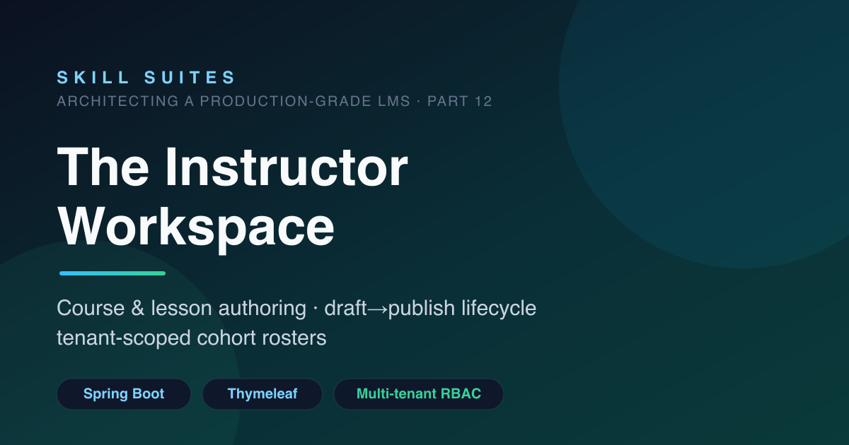 Instructor Course Authoring in an LMS: Lessons, Publishing & Cohort Rosters (Part 12)