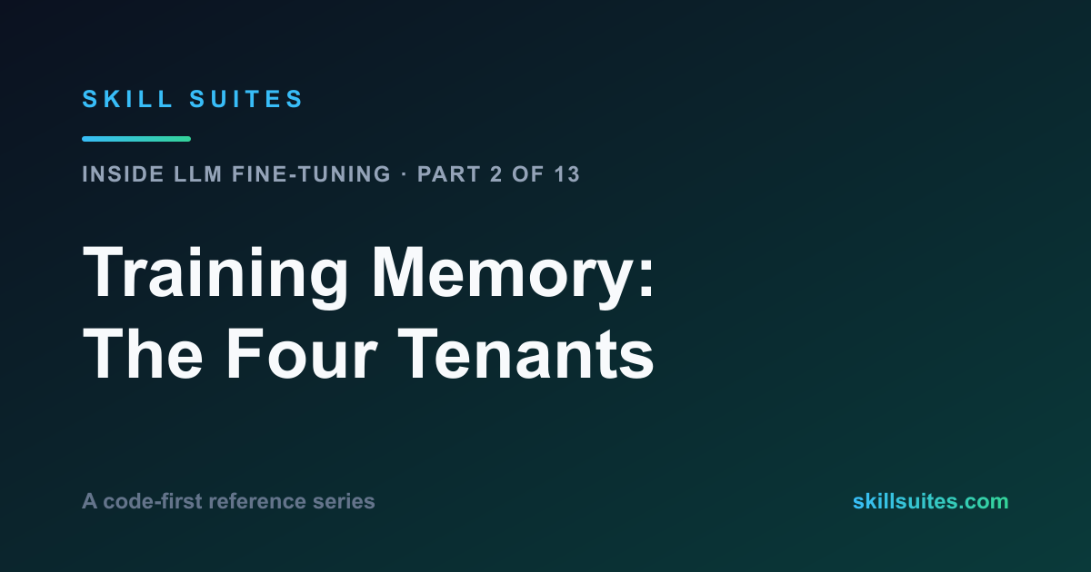 Training Memory: The Four Tenants and the 16 Bytes Per Parameter